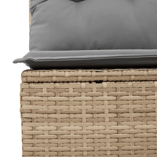 vidaXL 12 pcs conjunto de sofás p jardim com almofadões vime PE bege