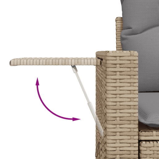 vidaXL 12 pcs conjunto de sofás p jardim com almofadões vime PE bege
