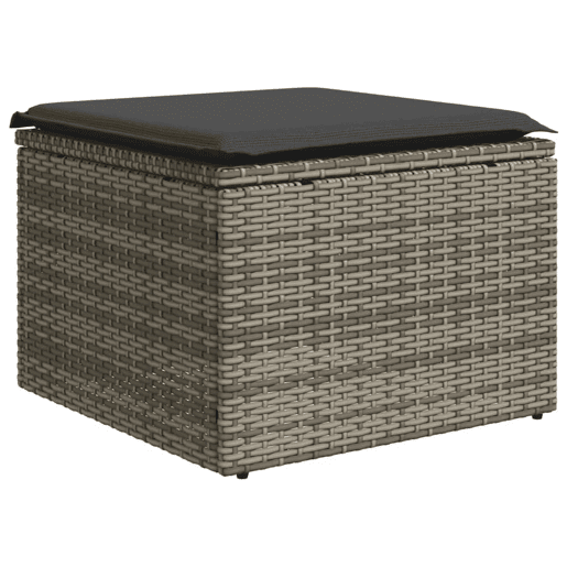 vidaXL 7 pcs conjunto sofás p jardim c almofadões vime PE cinzento vidaXL 7 pcs conjunto sofás p jardim c almofadões vime PE cinzento