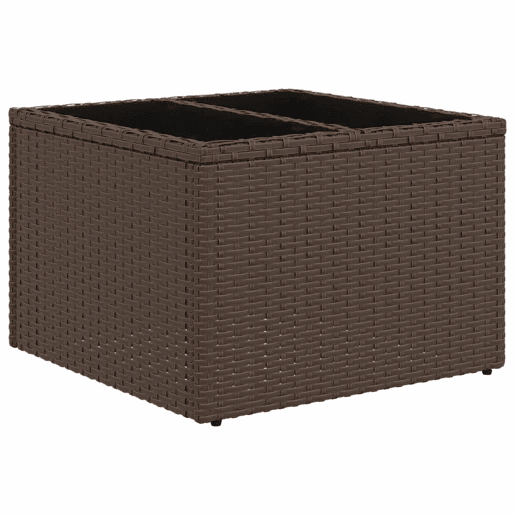 vidaXL 4 pcs conjunto sofás de jardim c almofadões vime PE castanho