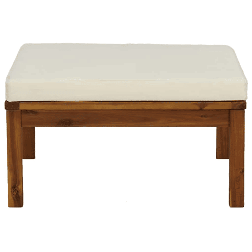 vidaXL 3 pcs conj. lounge de jardim c almofadões branco nata acácia