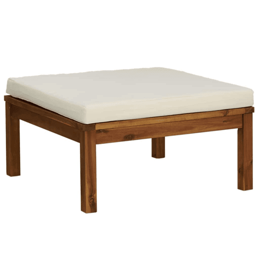vidaXL 3 pcs conj. lounge de jardim c almofadões branco nata acácia