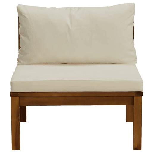 vidaXL 3 pcs conj. lounge de jardim c almofadões branco nata acácia