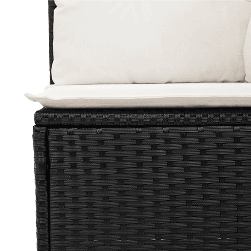 vidaXL 14 pcs conjunto de sofás p jardim c almofadões vime PE preto
