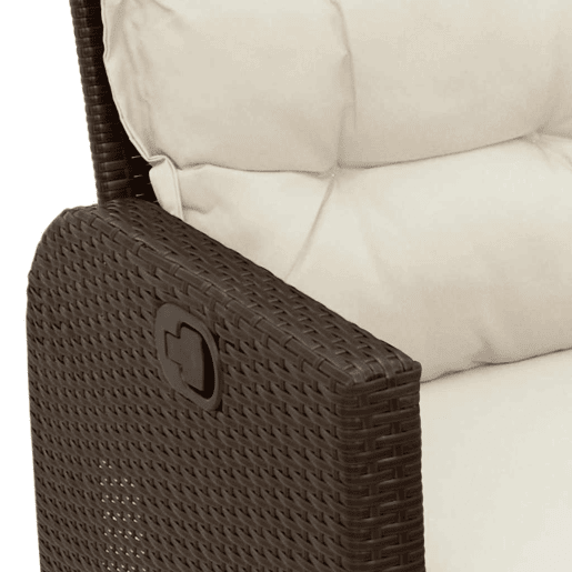 vidaXL Sofá de jardim reclinável em forma de L com almofadões vime PE