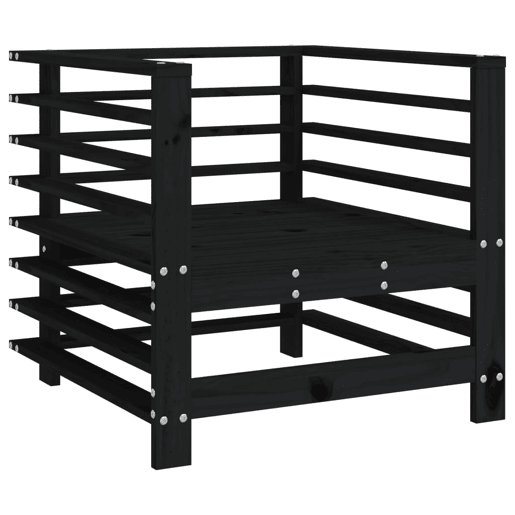 vidaXL Cadeiras de jardim 2 pcs madeira de pinho maciça preto