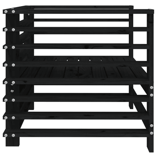 vidaXL Cadeiras de jardim 2 pcs madeira de pinho maciça preto