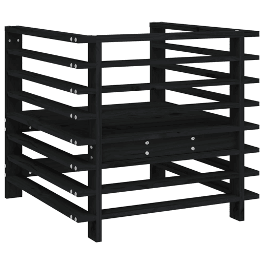 vidaXL Cadeiras de jardim 2 pcs madeira de pinho maciça preto