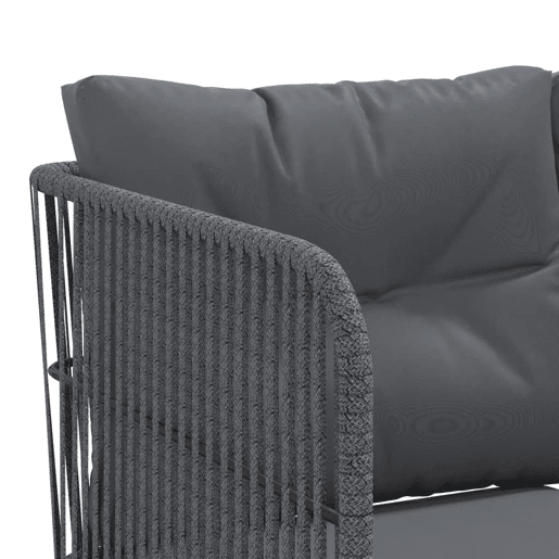 vidaXL Sofá de jardim c almofadões formato de L açotextilene preto vidaXL Sofá de jardim c almofadões formato de L açotextilene preto
