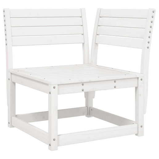 vidaXL Sofá de canto para jardim com almofadões pinho maciço branco vidaXL Sofá de canto para jardim com almofadões pinho maciço branco