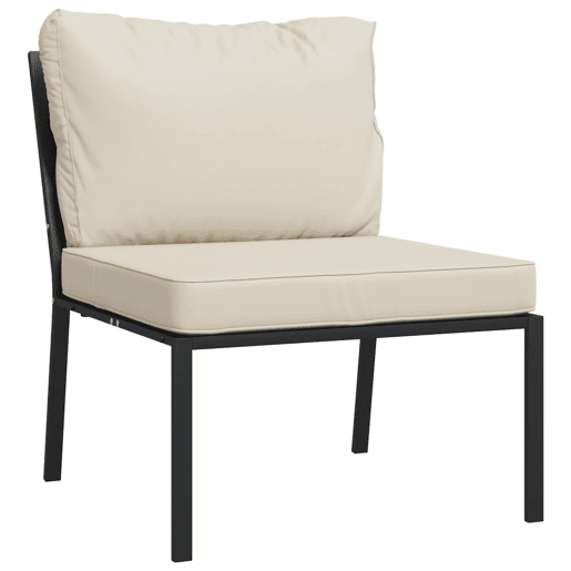 vidaXL Cadeiras de jardim c almofadões cor areia 2 pcs 60x74x79cm aço