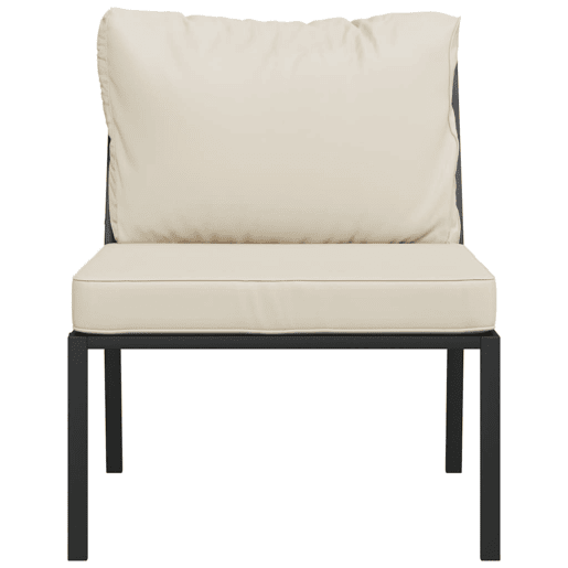 vidaXL Cadeiras de jardim c almofadões cor areia 2 pcs 60x74x79cm aço