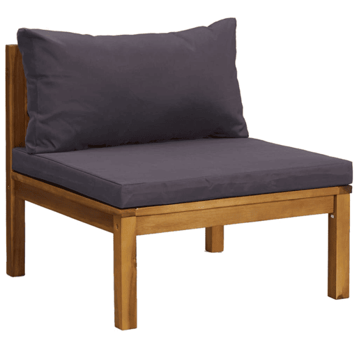 vidaXL 3 pcs conj. lounge de jardim c almofadões cinza-escuro acácia