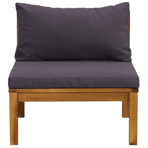 vidaXL 3 pcs conj. lounge de jardim c almofadões cinza-escuro acácia