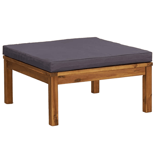 vidaXL 3 pcs conj. lounge de jardim c almofadões cinza-escuro acácia