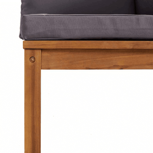 vidaXL 3 pcs conj. lounge de jardim c almofadões cinza-escuro acácia
