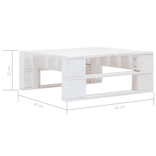 vidaXL Otomano de paletes para jardim pinho impregnado branco vidaXL Otomano de paletes para jardim pinho impregnado branco