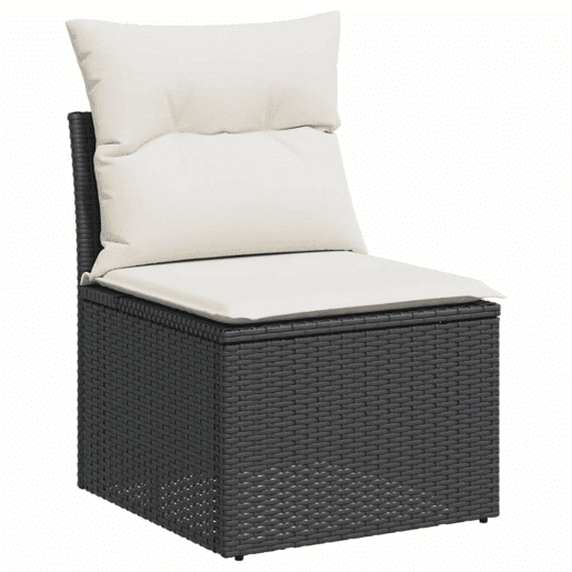 vidaXL 13 pcs conjunto de sofás de jardim com almofadões vime PE preto vidaXL 13 pcs conjunto de sofás de jardim com almofadões vime PE preto