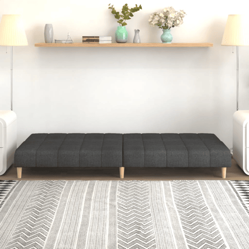 vidaXL Sofá-cama de 2 lugares tecido cinzento-escuro vidaXL Sofá-cama de 2 lugares tecido cinzento-escuro