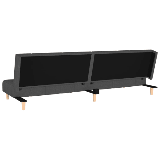 vidaXL Sofá-cama de 2 lugares tecido cinzento-escuro vidaXL Sofá-cama de 2 lugares tecido cinzento-escuro