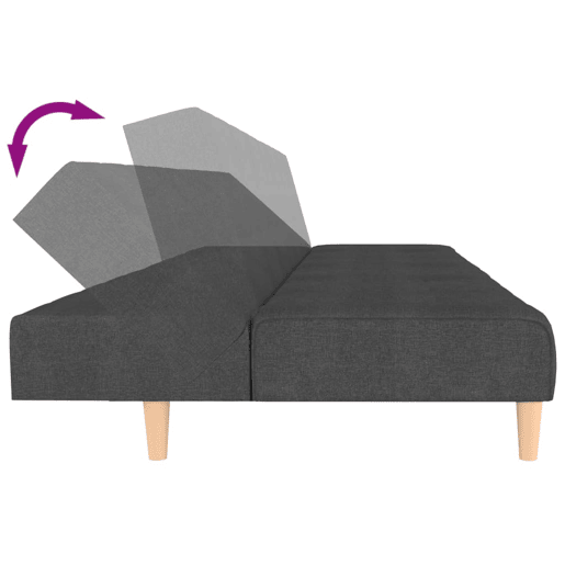 vidaXL Sofá-cama de 2 lugares tecido cinzento-escuro vidaXL Sofá-cama de 2 lugares tecido cinzento-escuro