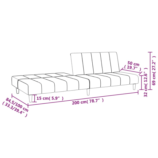 vidaXL Sofá-cama de 2 lugares tecido cinzento-escuro vidaXL Sofá-cama de 2 lugares tecido cinzento-escuro