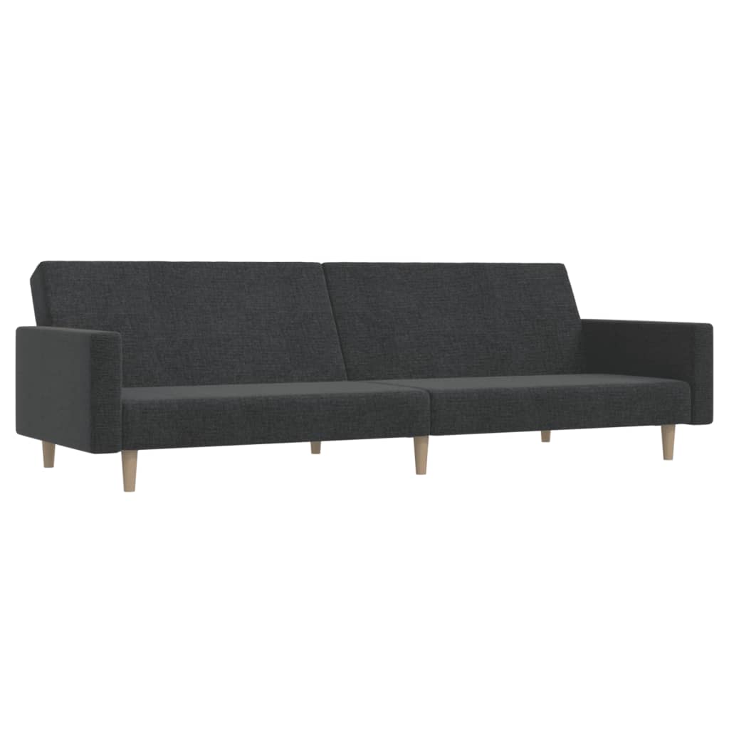 vidaxl sofa cama de 2 plazas tela gris oscuro