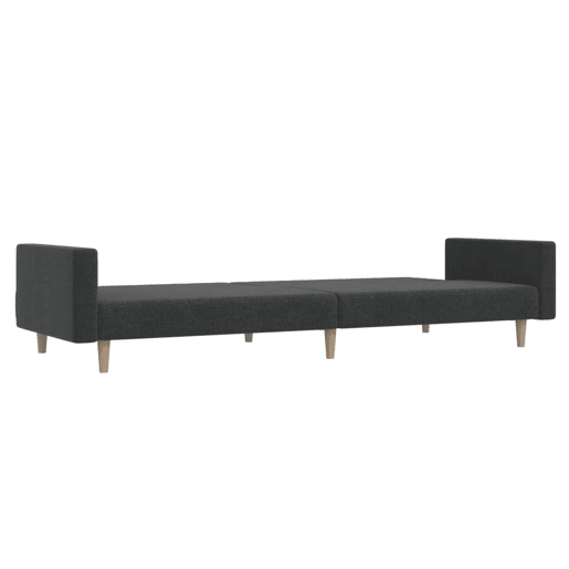vidaXL Sofá-cama de 2 lugares tecido cinzento-escuro vidaXL Sofá-cama de 2 lugares tecido cinzento-escuro