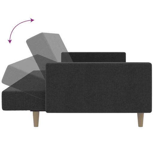 vidaXL Sofá-cama de 2 lugares tecido cinzento-escuro vidaXL Sofá-cama de 2 lugares tecido cinzento-escuro
