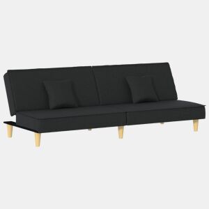 vidaXL Sofá-cama tecido preto