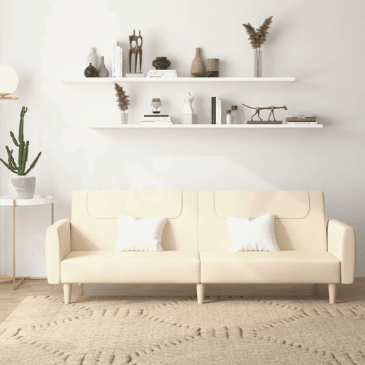 Sofá-cama, Sofá conversível de 2 lugares tecido cor creme Sofá-cama, Sofá conversível de 2 lugares tecido cor creme