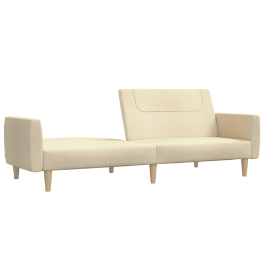 Sofá-cama, Sofá conversível de 2 lugares tecido cor creme Sofá-cama, Sofá conversível de 2 lugares tecido cor creme