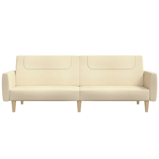Sofá-cama, Sofá conversível de 2 lugares tecido cor creme Sofá-cama, Sofá conversível de 2 lugares tecido cor creme
