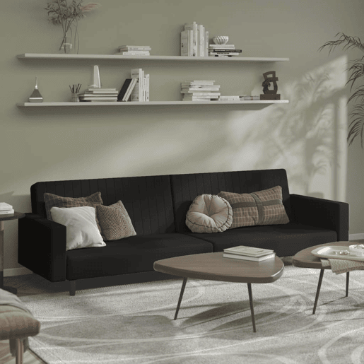 Sofá-cama, Sofá conversível de 2 lugares veludo preto