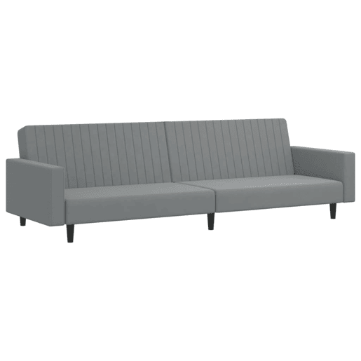 Sofá-cama, Sofá conversível de 2 lugares veludo cinzento-claro