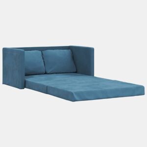 Sofá-cama, Sofá conversível sem pés 122x204x55 cm veludo azul