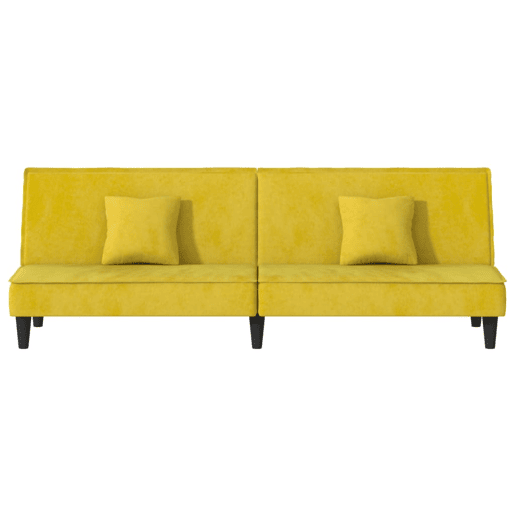 Sofá-cama, Sofá conversível veludo amarelo Sofá-cama, Sofá conversível veludo amarelo