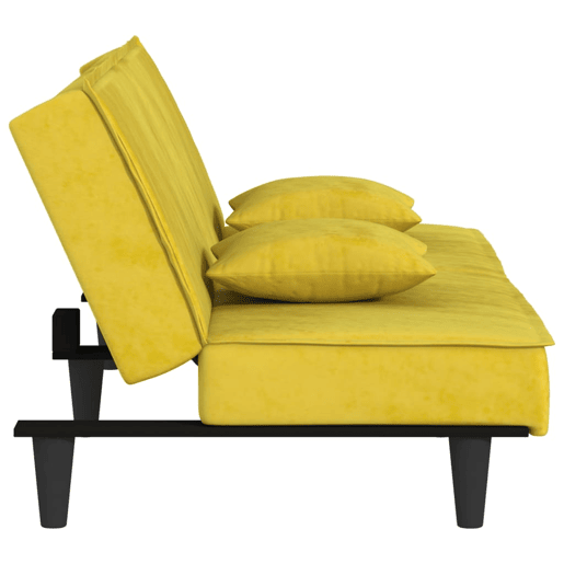 Sofá-cama, Sofá conversível veludo amarelo Sofá-cama, Sofá conversível veludo amarelo