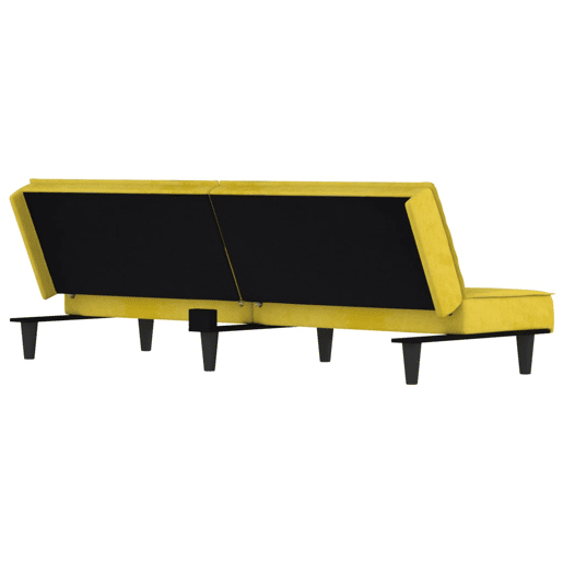 Sofá-cama, Sofá conversível veludo amarelo Sofá-cama, Sofá conversível veludo amarelo