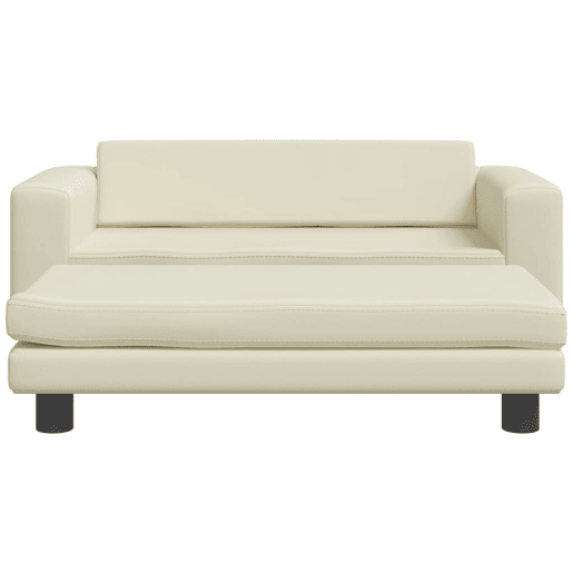 Sofá infantil - Sofá para crianças c apoio pés 100x50x30 cm couro artificial creme