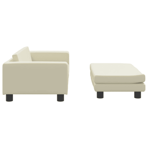 Sofá infantil - Sofá para crianças c apoio pés 100x50x30 cm couro artificial creme