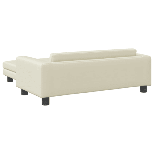 Sofá infantil - Sofá para crianças c apoio pés 100x50x30 cm couro artificial creme