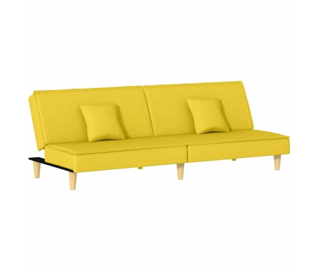 Vidaxl sofá cama de tela amarillo claro