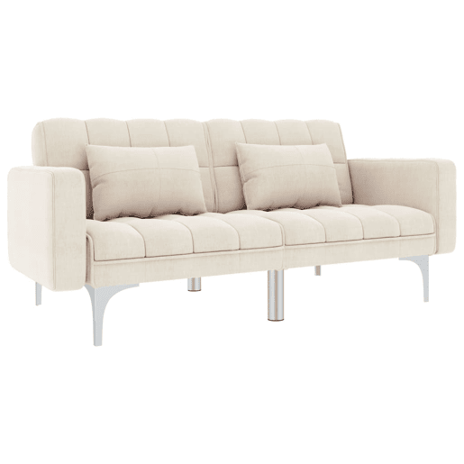vidaXL Sofá-cama tecido creme vidaXL Sofá-cama tecido creme