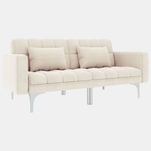 vidaXL Sofá-cama tecido creme
