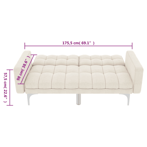 vidaXL Sofá-cama tecido creme vidaXL Sofá-cama tecido creme