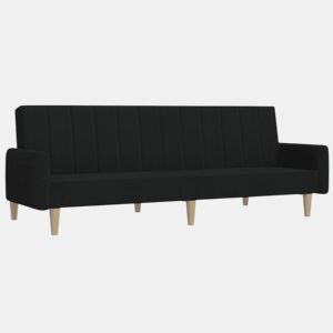Sofá-cama, Sofá conversível de 2 lugares tecido preto