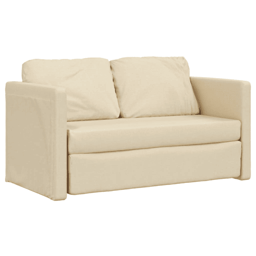 Sofá-cama, Sofá conversível sem pés 112x174x55 cm tecido cor creme