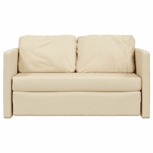 Sofá-cama, Sofá conversível sem pés 112x174x55 cm tecido cor creme