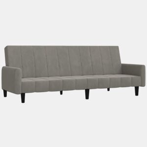 Sofá-cama, Sofá conversível de 2 lugares veludo cinzento-claro